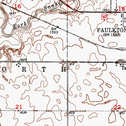 Topographic Map of Township of Tamworth, SD