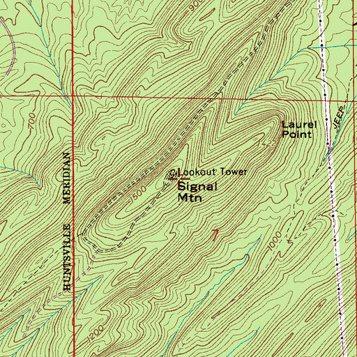 Topographic Map of Signal Mountain, AL