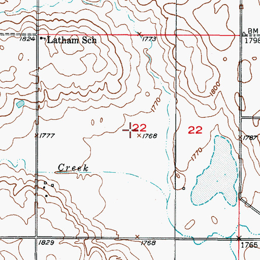 Topographic Map of Township of Oakland, SD