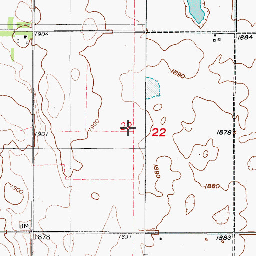 Topographic Map of Township of Seneca, SD