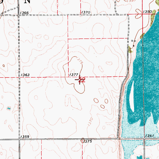 Topographic Map of Township of Scatterwood, SD