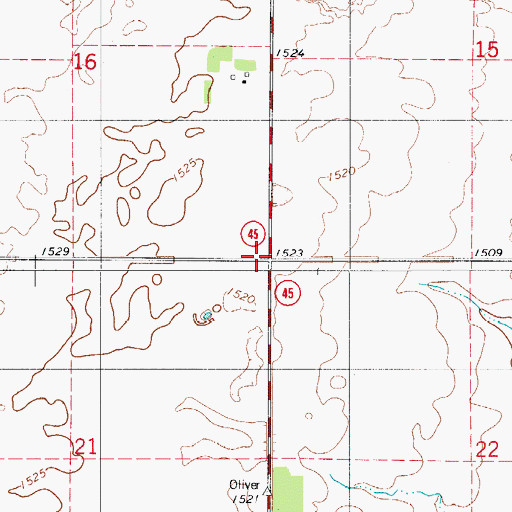 Topographic Map of Township of Harmony, SD