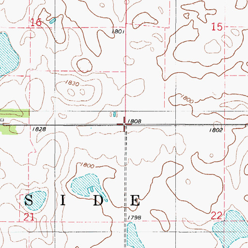 Topographic Map of Township of Hillside, SD