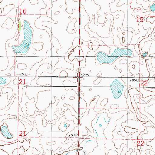 Topographic Map of Township of Odessa, SD