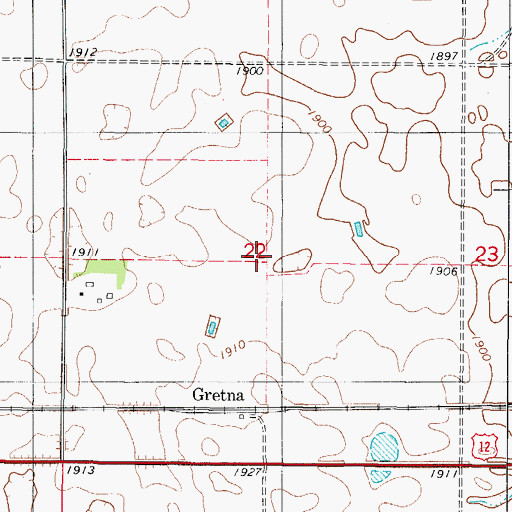 Topographic Map of Township of Cottonwood (historical), SD
