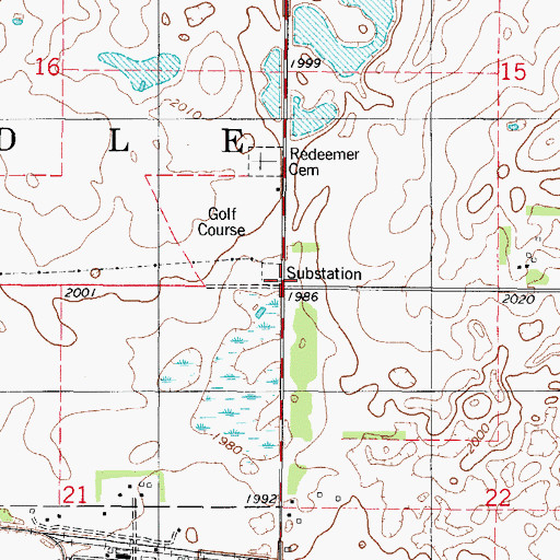 Topographic Map of Township of Bowdle, SD