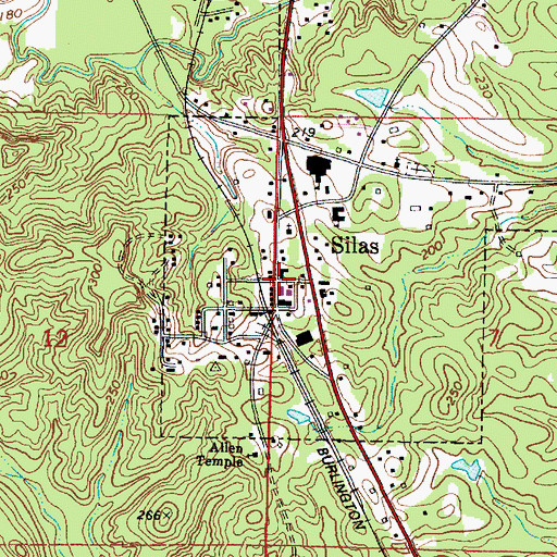 Topographic Map of Silas, AL