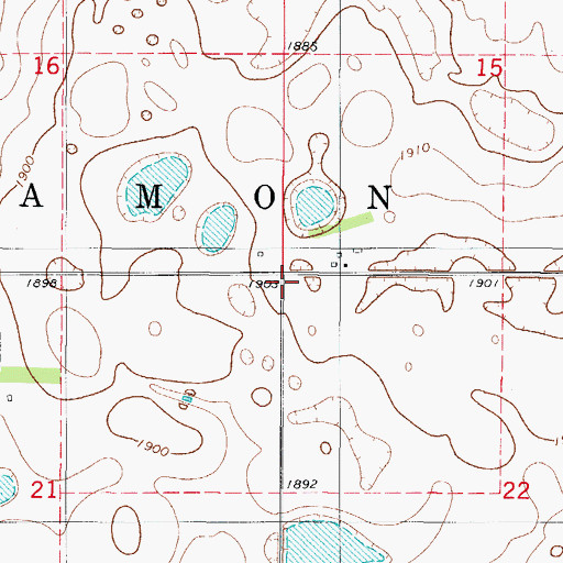 Topographic Map of Township of Sangamon, SD