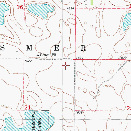 Topographic Map of Township of Hosmer, SD