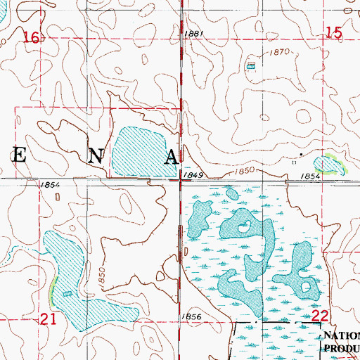 Topographic Map of Township of Modena, SD