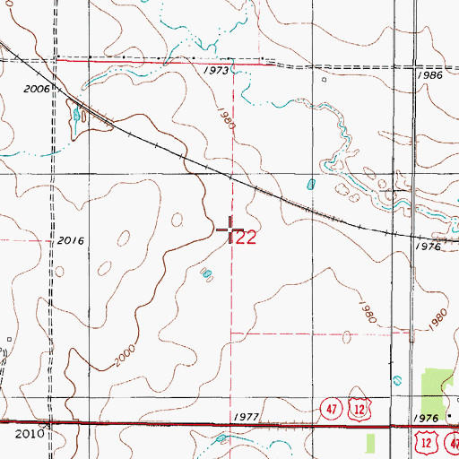Topographic Map of Township of Spring Lake, SD