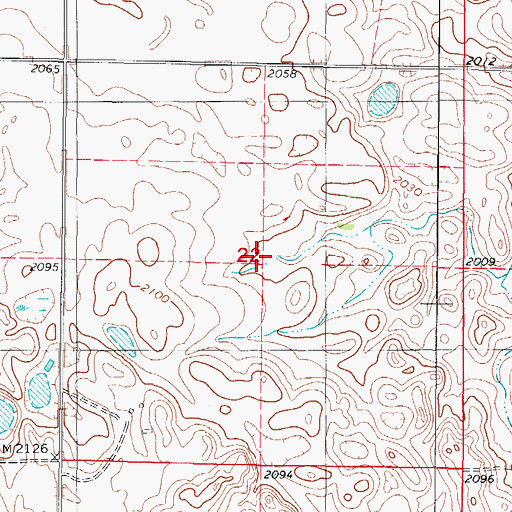 Topographic Map of Township of Adams, SD