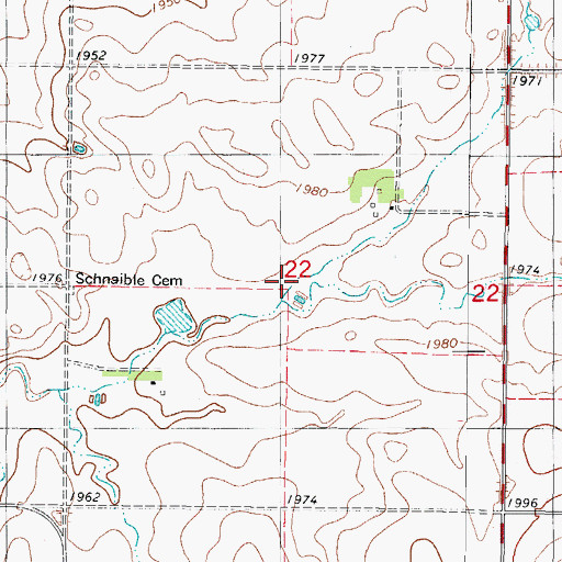 Topographic Map of Township of Highland, SD