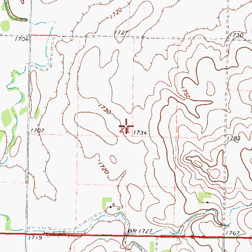 Topographic Map of Township of Blue Blanket, SD