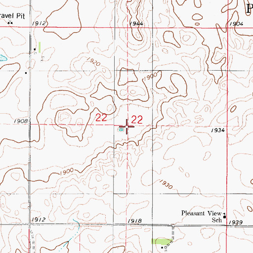 Topographic Map of Township of Pleasant View, SD