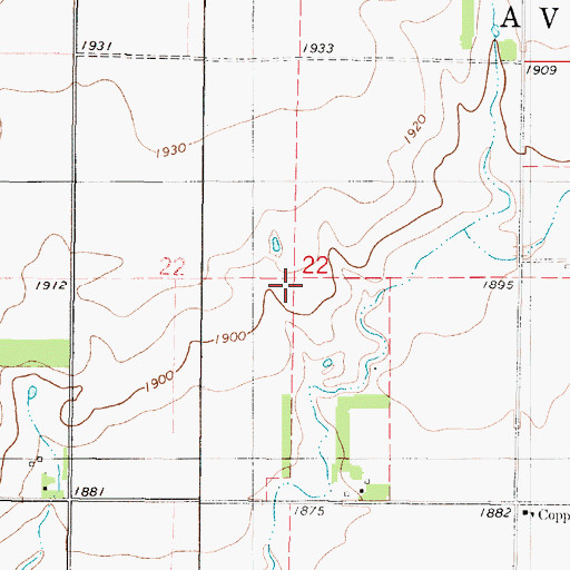 Topographic Map of Township of Avon Springs, SD