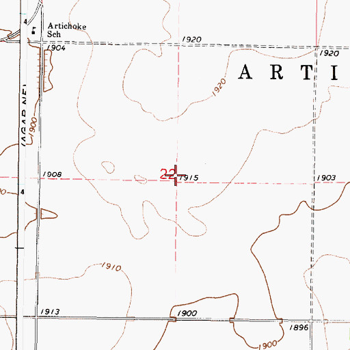 Topographic Map of Township of Artichoke, SD