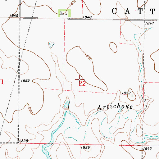 Topographic Map of Township of Cattron, SD