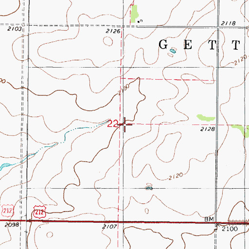 Topographic Map of Township of Gettysburg, SD