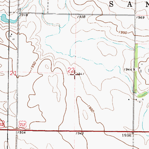 Topographic Map of Township of Sanner, SD