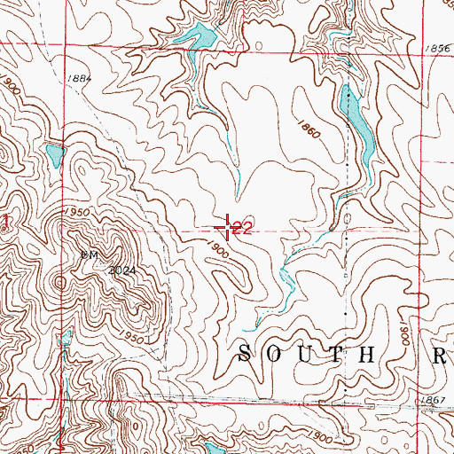 Topographic Map of Township of South Riverside, SD