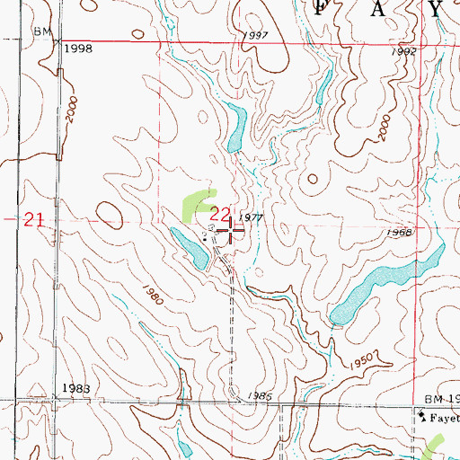 Topographic Map of Township of Fayette, SD