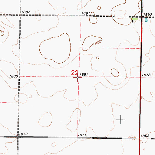 Topographic Map of Township of Onida, SD