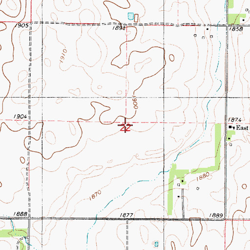 Topographic Map of Township of Cora, SD