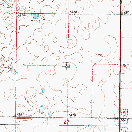 Topographic Map of Township of Garner, SD