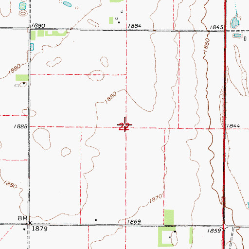 Topographic Map of Township of Milford, SD