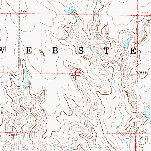 Topographic Map of Township of Webster, SD