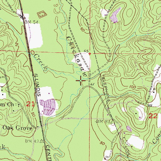 Topographic Map of Silver Creek, AL