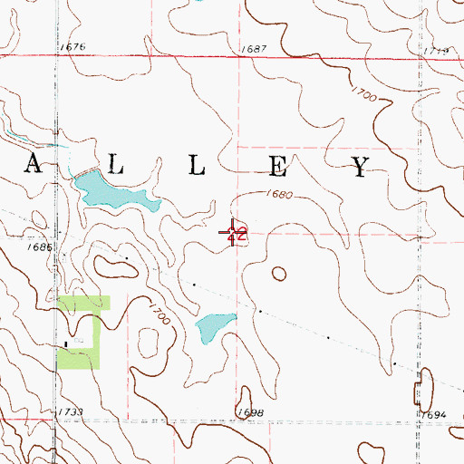 Topographic Map of Township of Valley, SD