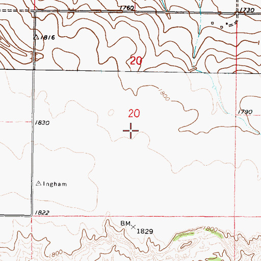 Topographic Map of Township of Peoria, SD