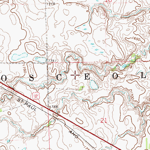 Topographic Map of Township of Osceola, SD