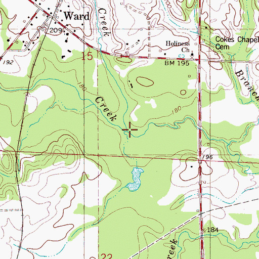 Topographic Map of Silver Creek, AL