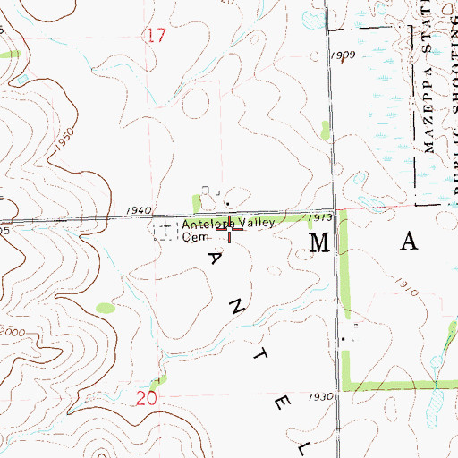 Topographic Map of Township of Mazeppa, SD