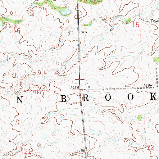 Topographic Map of Township of Twin Brooks, SD