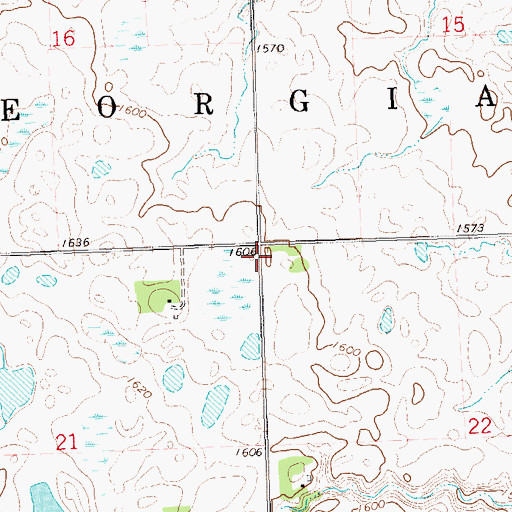 Topographic Map of Township of Georgia, SD