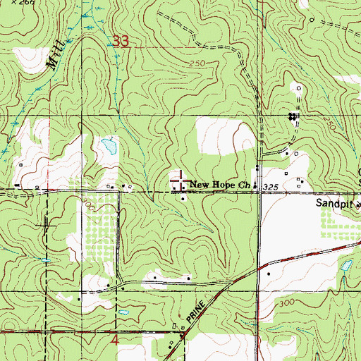 Topographic Map of Silver Hill Church, AL