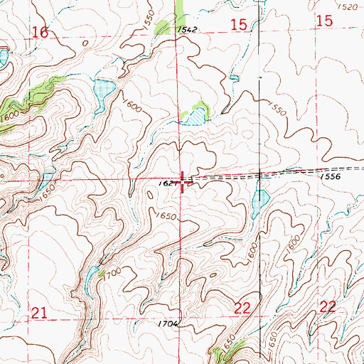 Topographic Map of Township of Chery, SD
