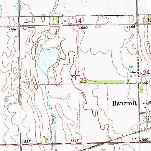 Topographic Map of Township of Le Sueur, SD