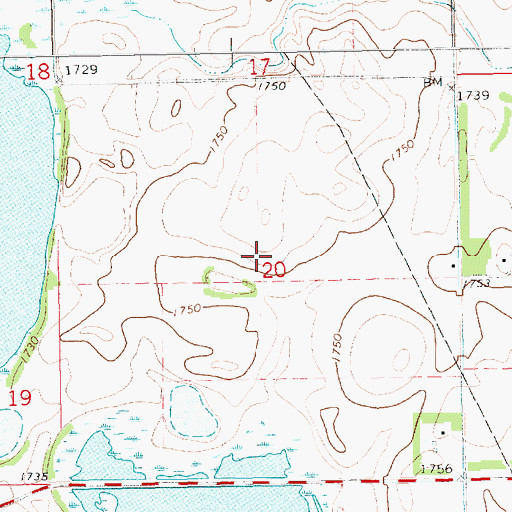 Topographic Map of Township of Spirit Lake, SD