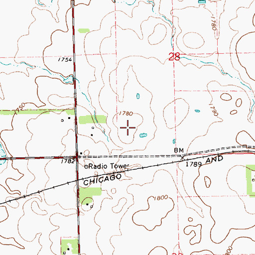 Topographic Map of Township of Denver, SD