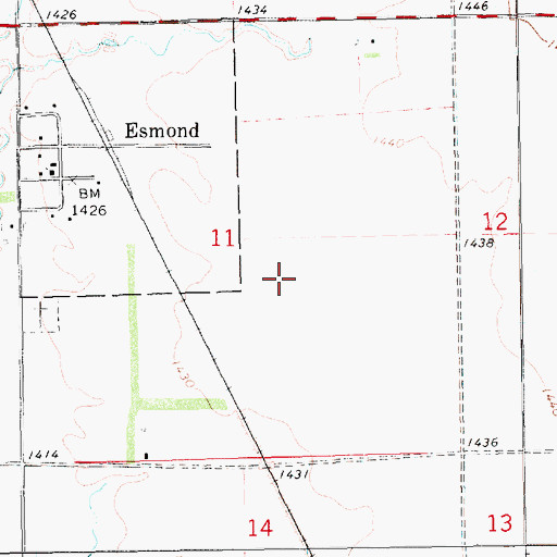 Topographic Map of Township of Esmond, SD
