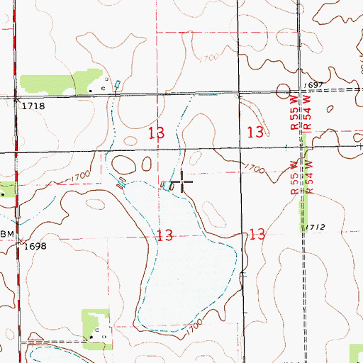 Topographic Map of Township of Whitewood, SD