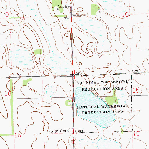 Topographic Map of Township of Lien, SD