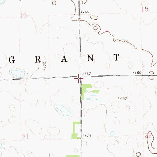 Topographic Map of Township of Grant, SD