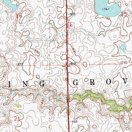 Topographic Map of Township of Spring Grove, SD