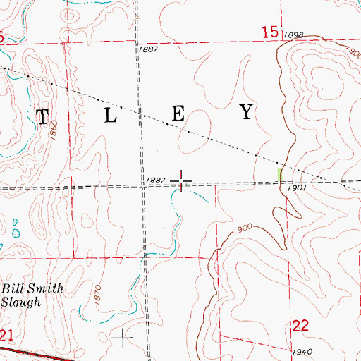 Topographic Map of Township of Ortley, SD